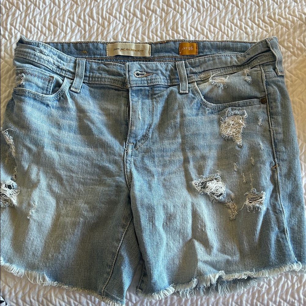 Pilcro and the Letterpress Light Blue Jean Shorts